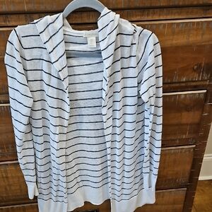 Cynthia Rowley Black and White Striped Cardigan